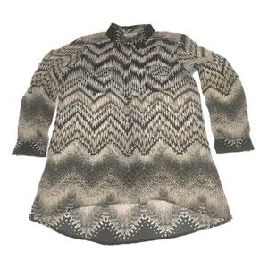 Quintessential dress Womens Medium semi sheer mix animal print Oversized Cowgirl
